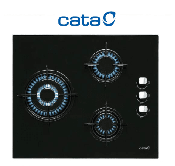 Encimera de gas Cata CI 6021 BK, cristal - Gas Natural / Butano - Proinclima